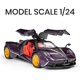 thumbnail image 2 of 1:24 Simulation Pagani Alloy Car Model Sound and Light Pull Back Sports Car Die Casting Alloy Toy Boy Collection Decoration Gift, 2 of 4