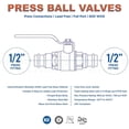 thumbnail image 6 of Midline Valve 532012VLV Double-O-Ring Press Ball Valve, with 1/2 in. Press Connections, Brass, 6 of 7