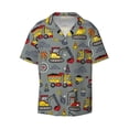 thumbnail image 4 of Salouo Funny Construction Pattern Cuban Collar Shirts for Men Button-Down Shirt Men's Short Sleeve Shirts Hawaiian Shirts Casual Shirts -X-Large, 4 of 6