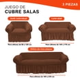 thumbnail image 2 of LABBA Fundas Elásticas para Sillones con Olanes, Juego de 3 Piezas, para Sofá Individual/Love Seat/Tres Plazas Color Kaki, 2 of 8