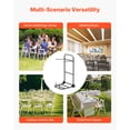 thumbnail image 6 of VEVOR Folding Chair Rack, 100 LBS Capacity, Heavy-duty Chair Cart for Hanging 10 Chairs, Multi-Function Metal Chair Storage Dolly with Rubber Wheels, Push-Style Chair Holder, Matte Black, 6 of 9