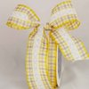 Yellow Gingham Lace Blossom Wired Craft Ribbon 1.625" x 16 Yards