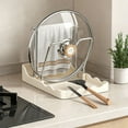 thumbnail image 4 of 2026 New! Homng Pot Lid Rack, Kitchen Countertop Shelf C Stovetop Pot Lid Holder Spatula Rest Utensil Rack Spoon and Lid Rest (For Kitchen Countertop Coffee Spoon Heat Cooking Stand) Pp Material, 4 of 9