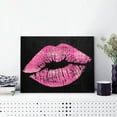 thumbnail image 2 of Black and Pink Lips Canvas Wall Art Fashion and Glam Poster Sexy Lip Picture Gallery Wrap for Bathroom Bedroom Makeup Room Wall Decor, 2 of 3
