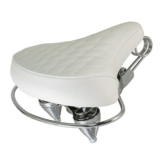 Bike Beach Cruisers Saddle Diamond Web Spring White.