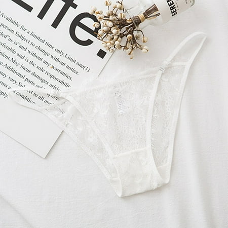 

Ykohkofe Women Plus Size Sexy Lace Hollow Bowknot Low Waist Briefs Panties Underwear