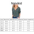 thumbnail image 3 of Tunique en Tricot pour Femmes, Manches Longues, Col en V, Ample, Décontractée, T-Shirt, S TTG, 3 of 3