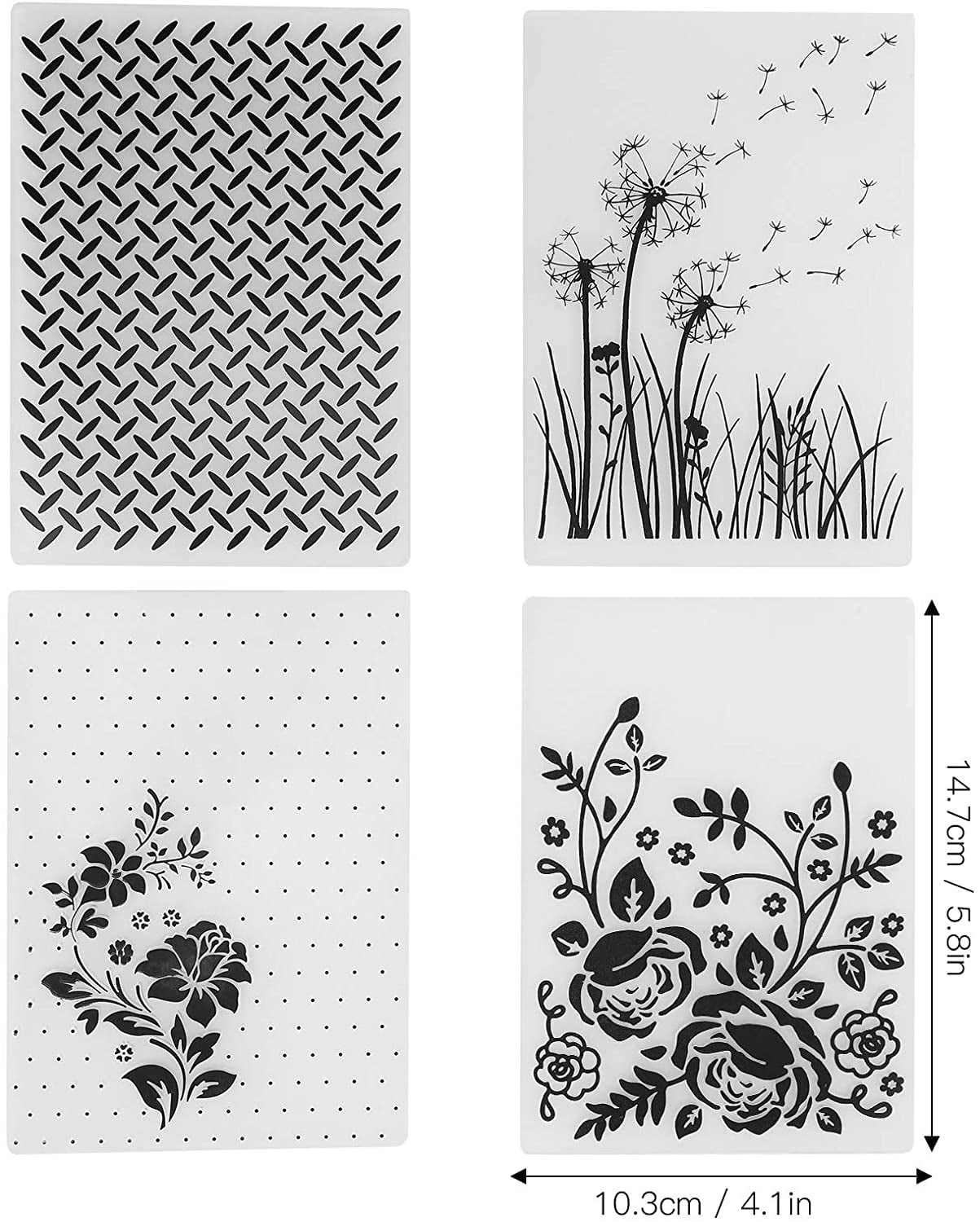 4.1 by 5.8 Inches Flower Leaves Plastic Embossing Folders for Scrapbooking Paper-Card Christmas Embossing Folders 