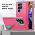 thumbnail image 4 of ELEHOLD for Samsung Galaxy S24 Ultra Rugged Protective Case Multi Layer Shockproof Hidden Kickstand Function Hybrid Silicone Hard PC Cover for Samsung S24 Ultra, Rose, 4 of 7