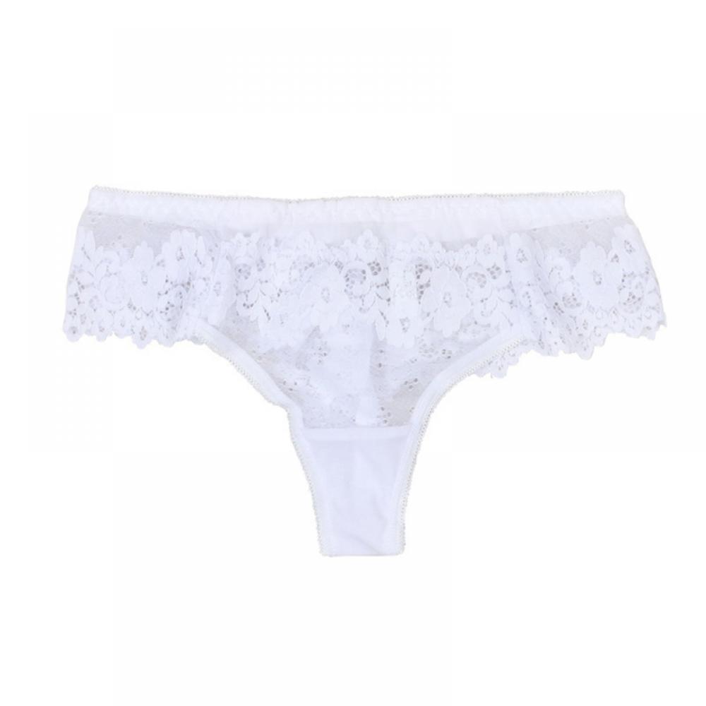 Xmarks Women's Lace Thongs Half See Through T Back Low Rise Hipster