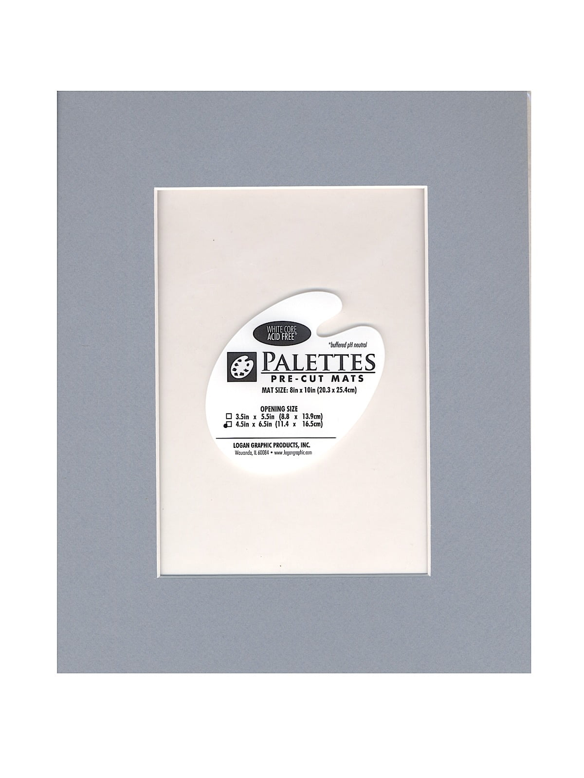 Palettes PreCut Mats rectangle, harbor grey, 8 in. x 10 in. (pack of