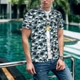 thumbnail image 6 of Zufioo Angry Shark Print Men's Baseball Short Sleeve, Moisture Wicking Button-Down Hip Hop Tee-X-Large, 6 of 7