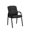 thumbnail image 5 of CLATINA Waiting Room Guest Chair with Padded Arm Rest Leather Guest Chair for Reception Meeting Conference Office Home Black, 2 pack, 5 of 11