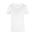 thumbnail image 4 of Summer Tops for Women Tops Long Sleeve for Women Shirts with Sleeves Medium T Shirt Shirt Juniors Womens Active Short Sleeve Running Top Light Long Wide Stripe T White 2XL, 4 of 4