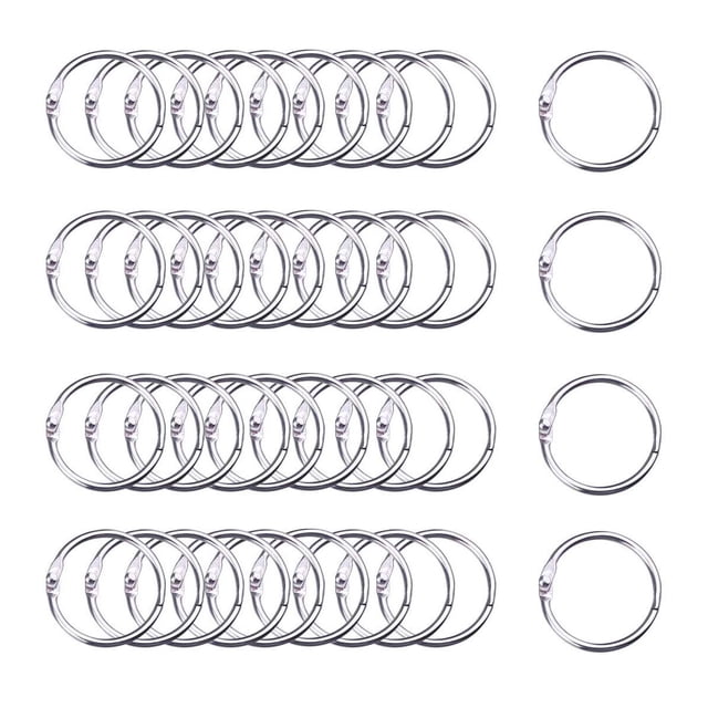 HAUTOCO 100Pcs 1.2 Inch Loose Leaf Binder Rings 30mm Silver Metal Book Rings Flash Cards Rings Keychain Key Rings for School Home Office