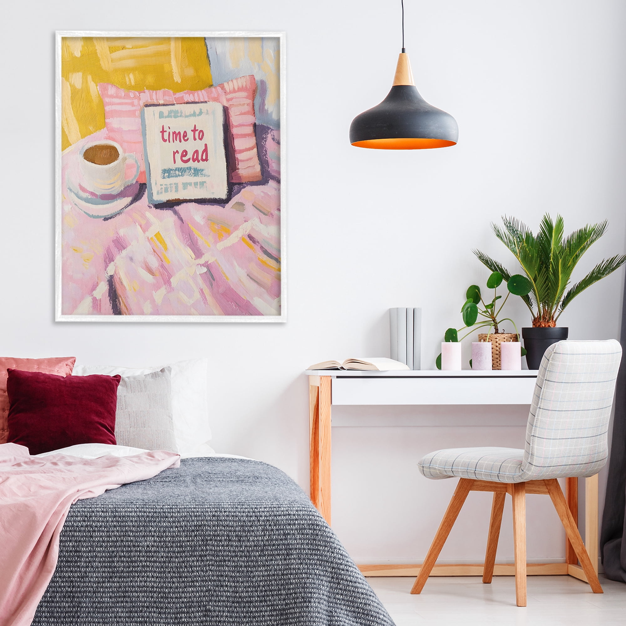 Stupell Industries Time To Read in Morning White Framed Giclee Art, design by The Prints Vibe