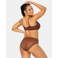 thumbnail image 3 of Women's Curvy Couture 1310 Sheer Mesh Plunge Push Up Underwire Bra (Chocolate 40C), 3 of 4