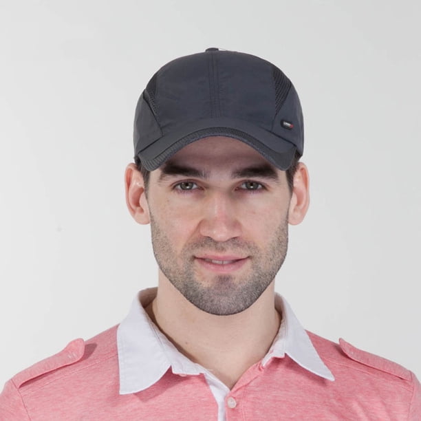 Gorra deportiva transpirable de secado rápido Gorra de hombre negra