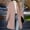 Pink, variant on Womens Notched Lapel Collar Double Breasted Pea Coat Winter Wool Blend Over Coats Long Jackets White XXL