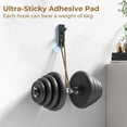 thumbnail image 3 of Black 6 Pack Aluminum Coat Hooks, Heavy Duty Self Adhesive Hooks for Hanging, 13LB Capacity, Bathroom Towel Shower Kitchen Door Hooks, 6 Pack, 3 of 10