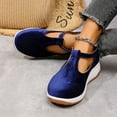thumbnail image 4 of Women's Closed Toe Sandals Ladies Wedge Heel Platform Sandals Summer Round Head Buckle Up Ankle Strap Espadrille Sandals Outdoor Beach Sports Shoes, 4 of 9