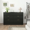 thumbnail image 2 of Jopath 6 Drawer Dresser, Large Storage Cabinet, Wooden Dresser Storage Cabinet with for Bedroom Drawer panel with wavy patterns for Living Room, Hallway Black, 2 of 9