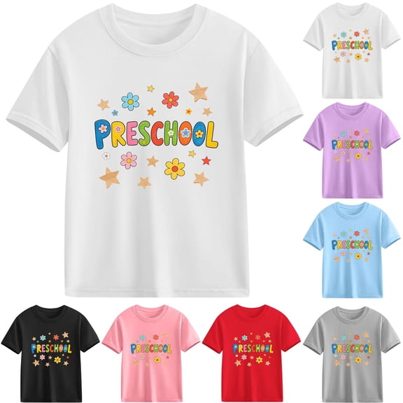 Piuwrlz Blue Short Shirts Sleeve Toddler Girls Graphic T-Shirts Pullover Blue Size 5 Years