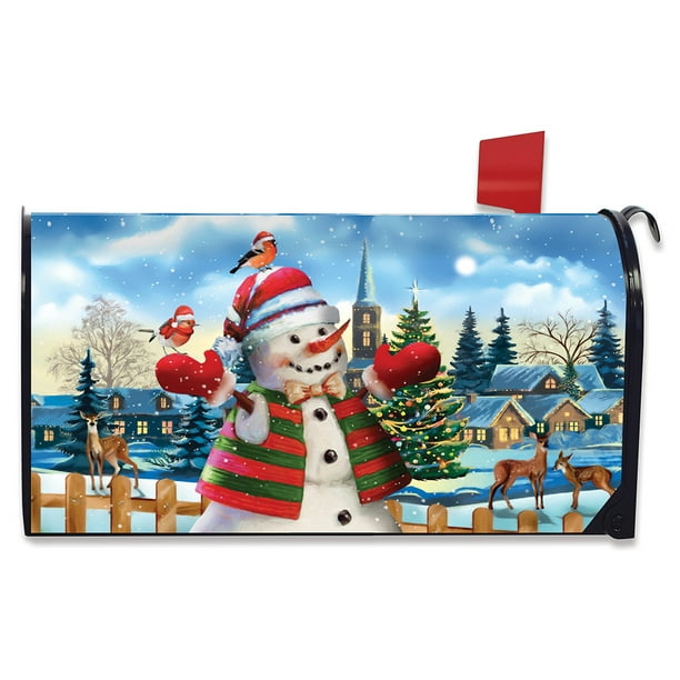 It's Snowing Christmas Mailbox Cover Snowman Standard