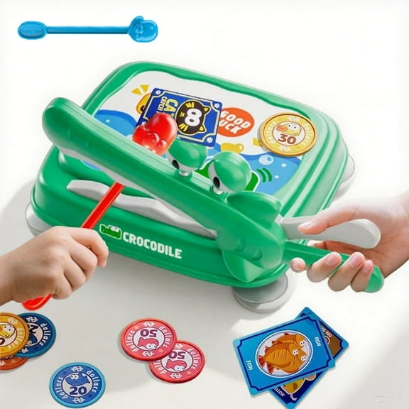 Crocodile Board Game Gold Coin Snatching & Tabletop Card Game Set, Creative Interaction Tabletop Educational Toys for Kids Ages 3  Gifts