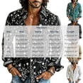 thumbnail image 3 of Axiiglly Men's Button Up Shirts Boho Floral Printed Long Sleeve Regular Fit Shirt, 3 of 5