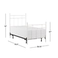 thumbnail image 3 of Hillsdale Furniture Providence Metal Twin Bed with Spindle and Casting Design, Soft White, 3 of 12