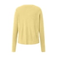 thumbnail image 5 of Gubotare Cardigan Léger pour Femme à Boutons, Manches Longues, Col Rond Décontracté, Tricot Doux, Chandails Hauts (Jaune,G), 5 of 5