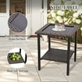 thumbnail image 3 of INTER HUT 3PCS Outdoor Patio Wicker Bistro Sets with Side Table, Rattan Conversation Furniture for Porch, Backyard, Deck, Poolside, Garden, Blue, 3 of 9