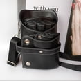 thumbnail image 4 of Soidarity Estilista bolsillos peinetas bolsa moda PVC negro cinturón ajustable riñonera peluquero bolsa titular salón peluquería Cuidado del cabello, 4 of 5