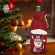 thumbnail image 2 of Bonita funda para botella de vino tinto, bolsa con cordón, suministros de decoración del hogar navideño (hombre de nieve rojo), 2 of 5