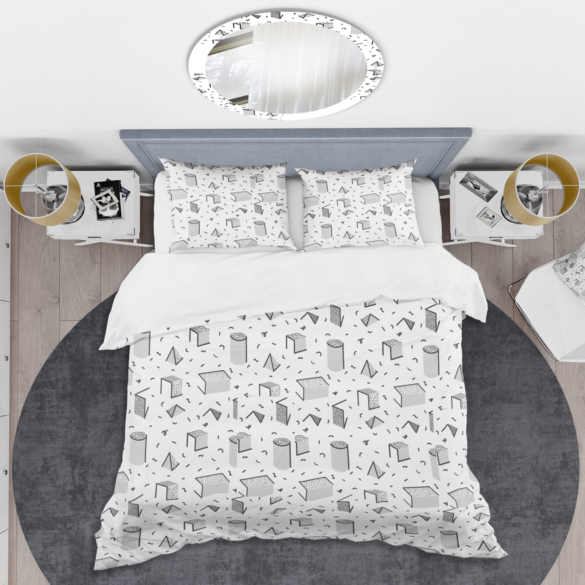 Designart 'Geometric Retro Design IV' Mid-Century Modern Duvet Cover Set