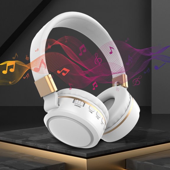 xjwjuw Over-Ear Wireless Bluetooth 5.0 Headphones, 4D Stereo Sound with 40mm Driver, Foldable Design, Call Noise Reduction, for Music & Calls Home Entertainment, Office Work, Daily Commute Travel
