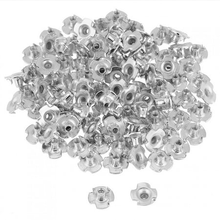 

100pcs Zinc ted Carbon Steel T Nut Four pronged Tee Nuts For Woodworking Furniture (M4)