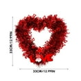thumbnail image 2 of Valentine's Day Heart Shaped Wreath Garland Decorations For Festive Celebrations, Wedding Anniversary Birthday Versatile Hanging Decor For Front Door Window Wall Mantel, Glitter, 2 of 2