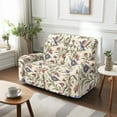 thumbnail image 4 of Xoenoiee Hummingbird Lily Flower Print Couch Cover 6-Piece Washable Recliner Slipcovers with Pockets Spandex Fabric Furniture Protector for 2-Seater Recliner Sofa, 4 of 6