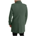 thumbnail image 3 of qolati Mens Trench Coat Classic Fit Stand Collar Fall Winter Single Breasted Pea Coat Warm Soft Overcoat, 3 of 6