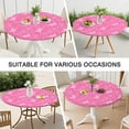 thumbnail image 7 of Pink Butterfly Pattern Round Fitted Tablecloth with Elastic Edge,Dining Table Cover Waterproof,Outdoor Round Tablecloth for Camping,Dining,Indoor and Outdoor, 7 of 7