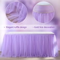 thumbnail image 3 of Tulle Table Skirts, Ongmies 1PC Tulle Tablecloths, Birthday Table Cloths Ruffle Tutu Table Skirt Stretch Fitted Table Covers for Party Wedding Reception Banquet Decor, 3 of 7