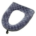 thumbnail image 2 of Toilet Seat Cover, Washable Toilet Seat Cover Pads, Soft Thicker Cushions for Bathroom Toilet, Reusable Toilet Seat with Zipper, Warmer Toilet Cover Pads Gray 16.9x14.6 In (1Pcs), 2 of 9