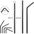 thumbnail image 2 of 600 Pcs Plastic Straws, Black Reusable Straws For Drinks From Bar Party Home, 22 Cm (calibre 6 Mm) Abr-good, 2 of 5