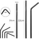 thumbnail image 2 of 600 Pcs Plastic Straws, Black Reusable Straws For Drinks From Bar Party Home, 22 Cm (calibre 6 Mm) Abr-good, 2 of 5