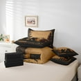 thumbnail image 4 of 7 Piece Bear Full Bed in a Bag Farmstyle Animal Bedding Sets Western Jungle Style Comforter Set with Sheets Rustic Bear Paw Print Bed Set Bear Hunting Theme Sheets, 4 of 5