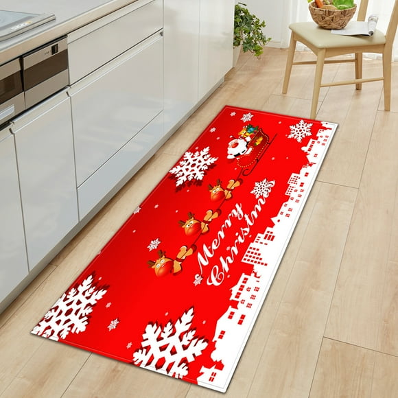 40*60cm Christmas Area Rug Non-Slip Low Pile Carpet Rug Indoor Outdoor Runner Rug, Christmas Area Runners Door Mat Entry Rug FloorChristmas Red and Black Plaid Rug - Outdoor Front Door Decor Mat Cott