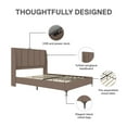 thumbnail image 6 of DHP Lamora Upholstered Wingback Bed Frame with USB, Queen, Taupe Linen, 6 of 23