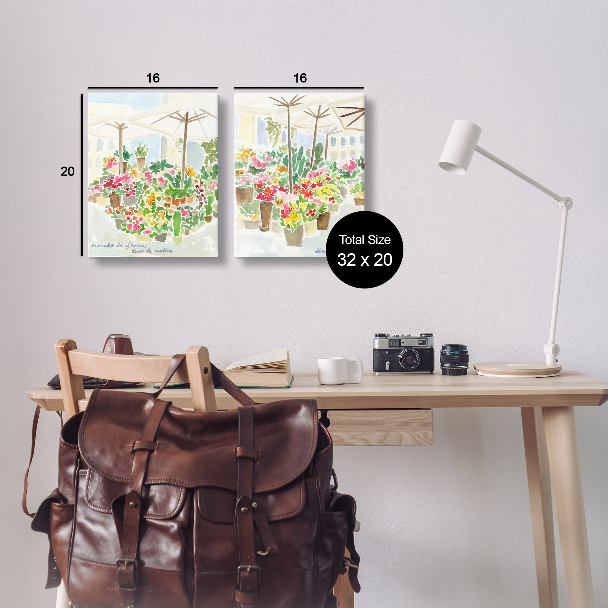 Stupell Industries Outdoor Gardens Patio Scenic & Cityscapes Painting Wrapped Canvas Art Print Wall Art, 16 x 20, Set of 2